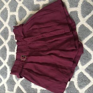 Burgandy skirt with belt